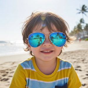Cute Little Boy Wearing Blue Swimming Goggles – Summer Pool Fun