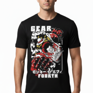 Gear Fourth Anime Power Black T-Shirt – Premium Streetwear Edition