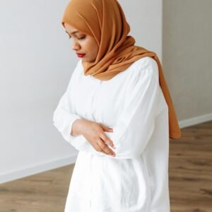 Women’s Modest White Tunic Top | Elegant & Comfortable Everyday Wear